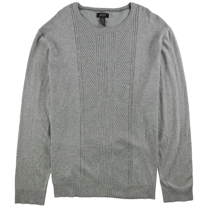Fitted Men's Slim-Fit SweatersAlfani Mens Texture Knit Sweater, Grey, XX-Large