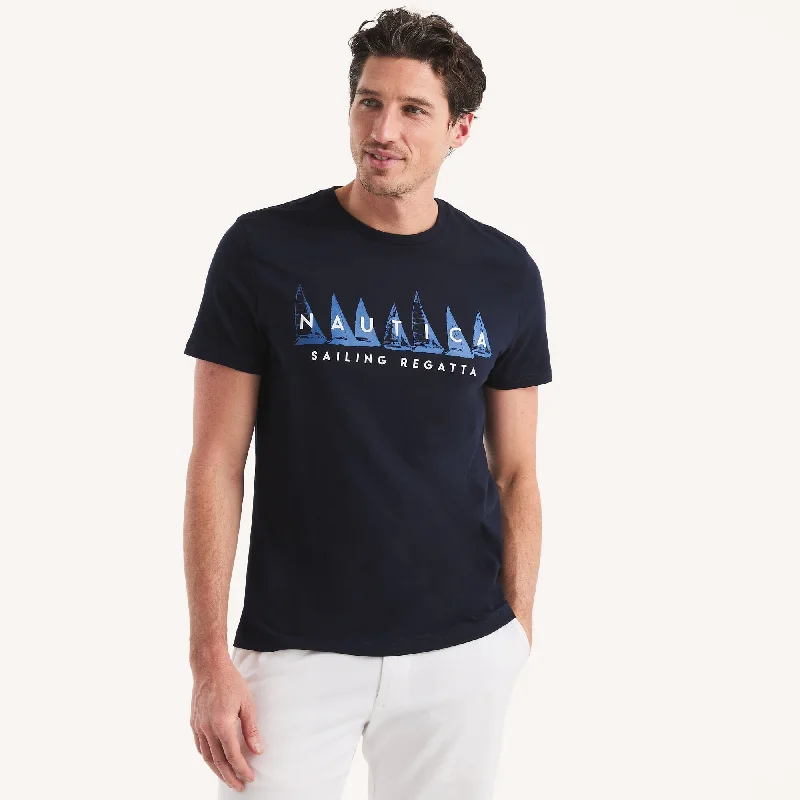 Men's Shirts with Patchwork PatternsNautica Mens Sailing Regatta Graphic T-Shirt