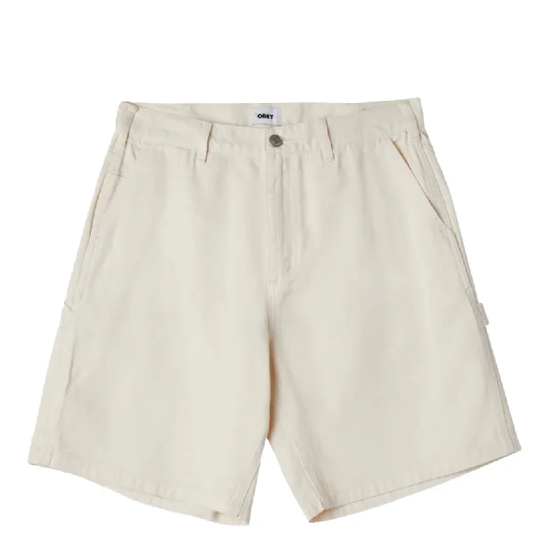 Men's Pants with Flap PocketsObey Bigwig Denim Carpenter Short Unbleached