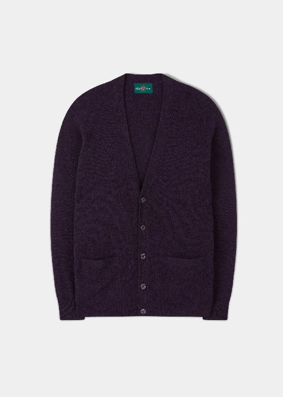 Men's Yoga Pants for FlexibilityCornwall Lambswool Cardigan in Elderberry - Classic Fit