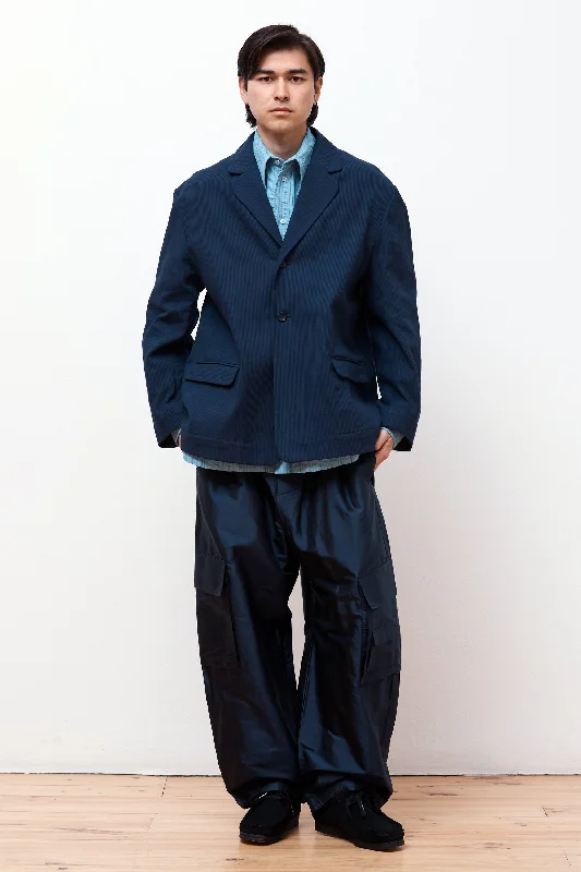 Functional Men's Ski JacketsCotton Raised Stripe Sid Blazer Navy