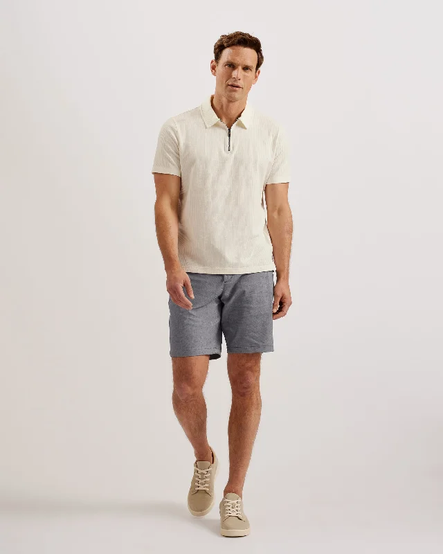 Warm Men's Fleece-Lined PantsKatford Regular Fit Textured Tailored Shorts Blue