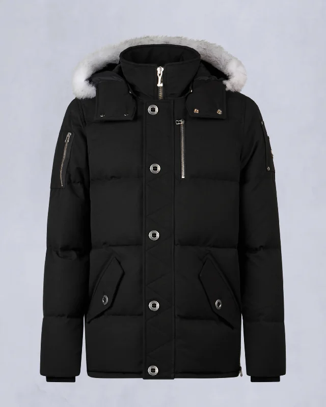 BLACK WITH NATURAL SHEARLING