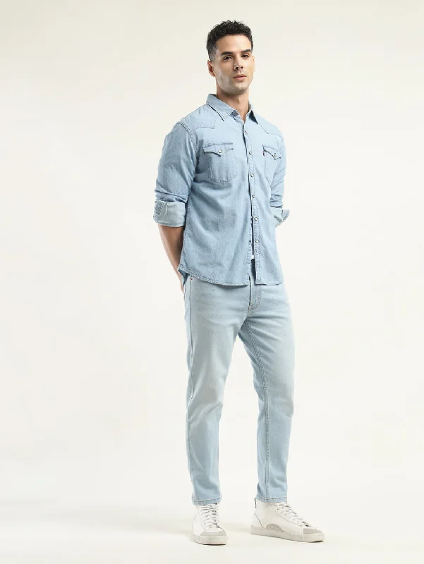 Men's Jeans with Fashionable RipsMen's 512 Slim Tapered Fit Light Blue Jeans