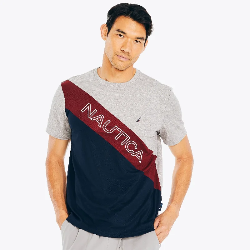 Versatile Men's Tank TopsNautica Mens Navtech Colorblock Crewneck T-Shirt