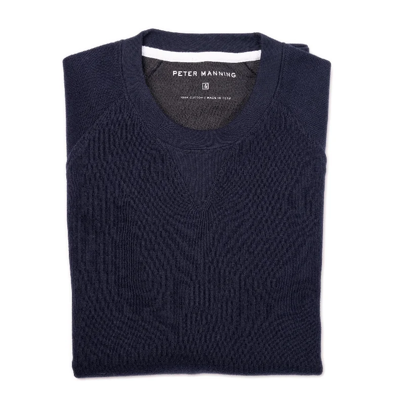Men's Sweaters with ButtonsCotton Pullovers - Navy