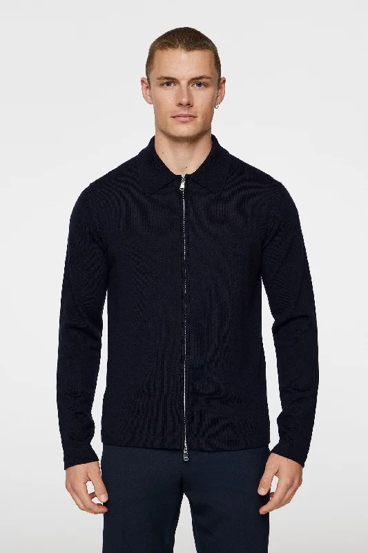 Men's Sweaters with Zippered PocketsKaleb Merino Wool Zip Cardigan
