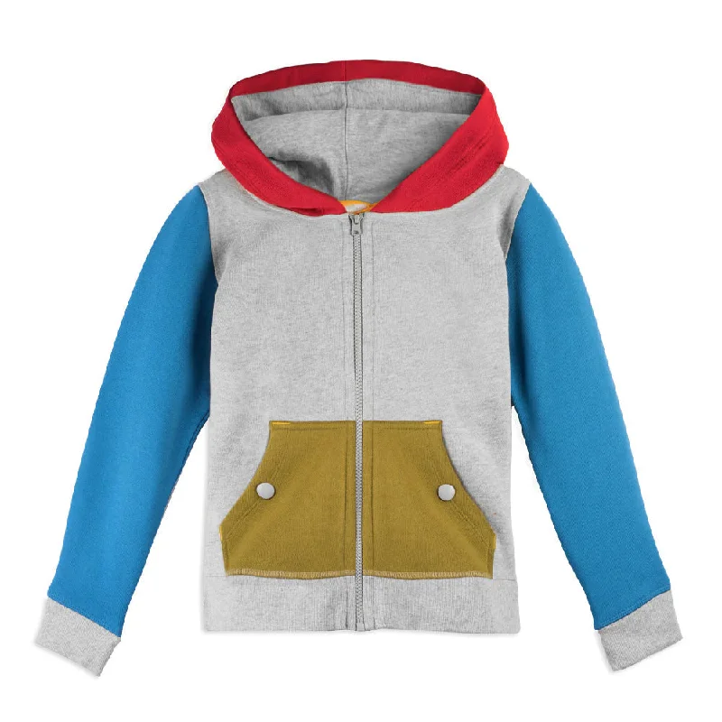 Men's Hoodies with Button-Down PocketsMightly Boys Gray Colorblock Hoodie
