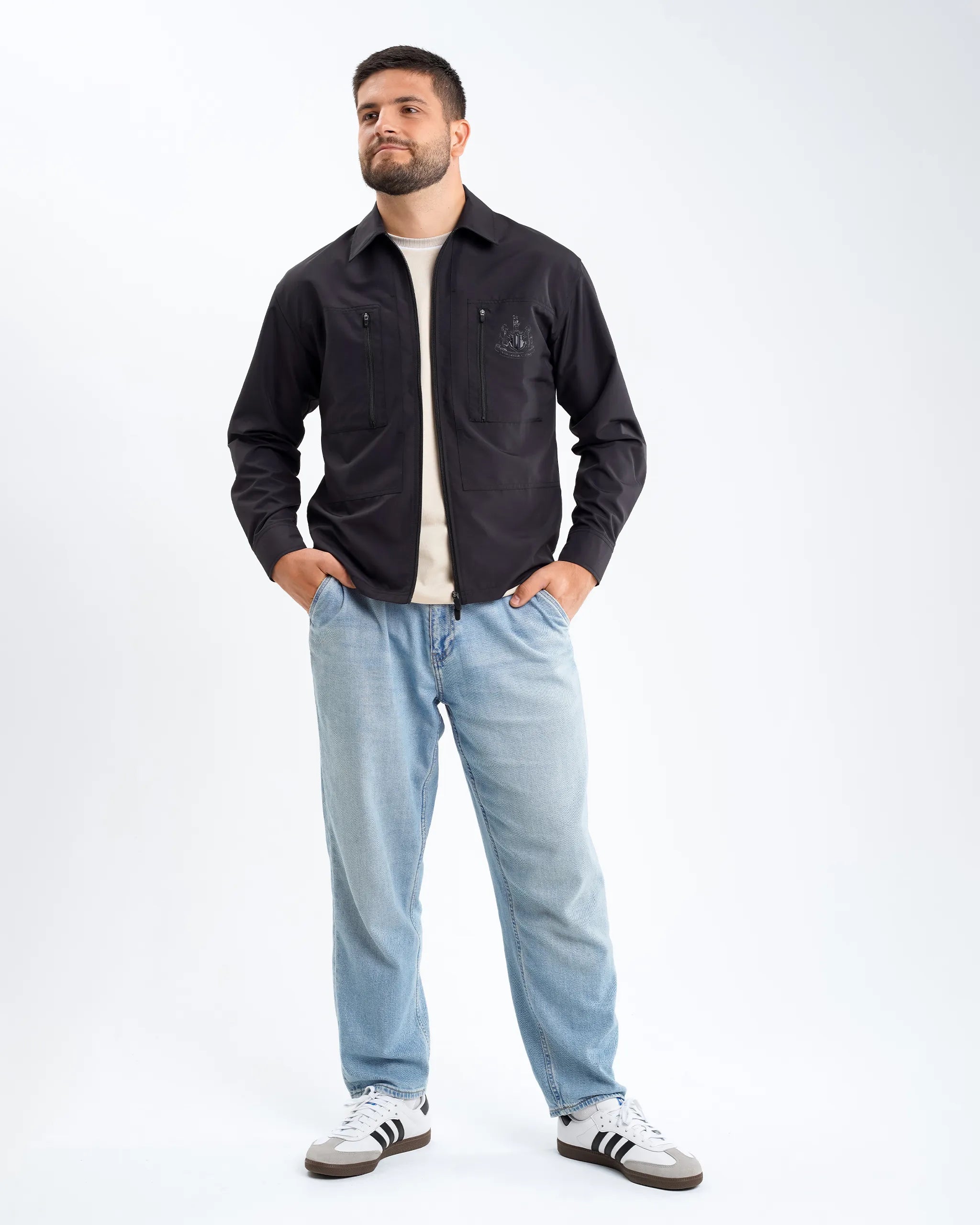 Men's Coats with Hidden PocketsNewcastle United Men's Black Overshirt