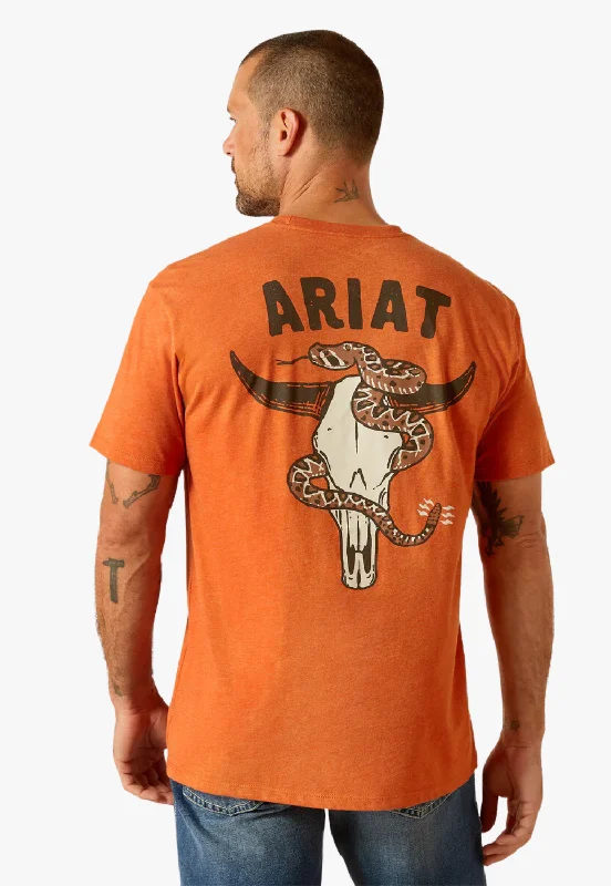Durable Men's Work ShirtsAriat Mens Rattle Skull T-Shirt