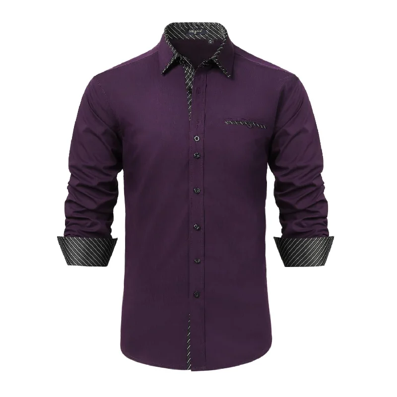 Stylish Men's Graphic T-ShirtsCasual Formal Shirt with Pocket - PURPLE