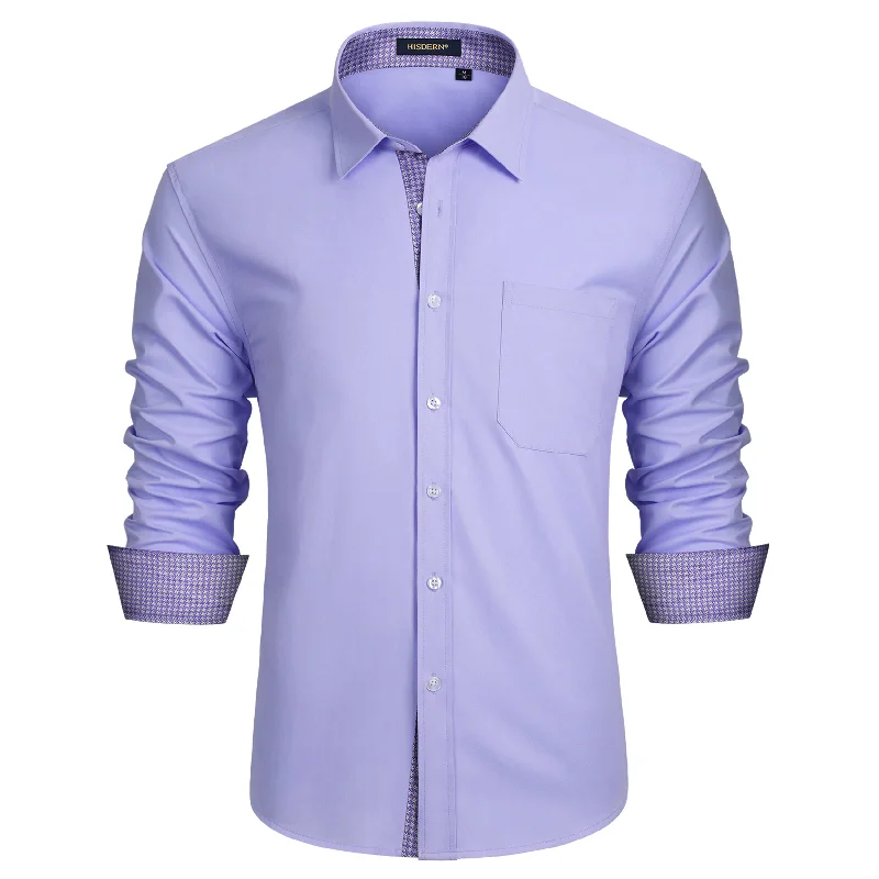 Men's Vintage T-Shirts for a Retro VibeMen's Patchwork Dress Shirt with Pocket - 15-PURPLE Men's Vintage T-Shirts for a Retro VibeMen's Patchwork Dress Shirt with Pocket - 15-PURPLE