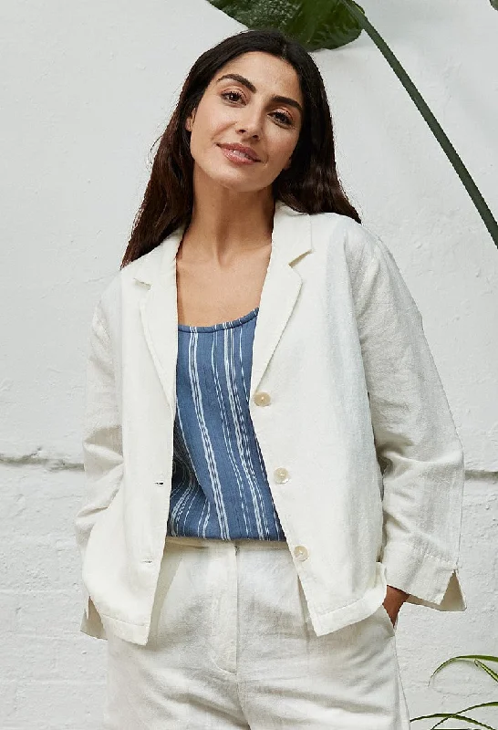 Sophia Linen Blend  Jacket - White  511255SL