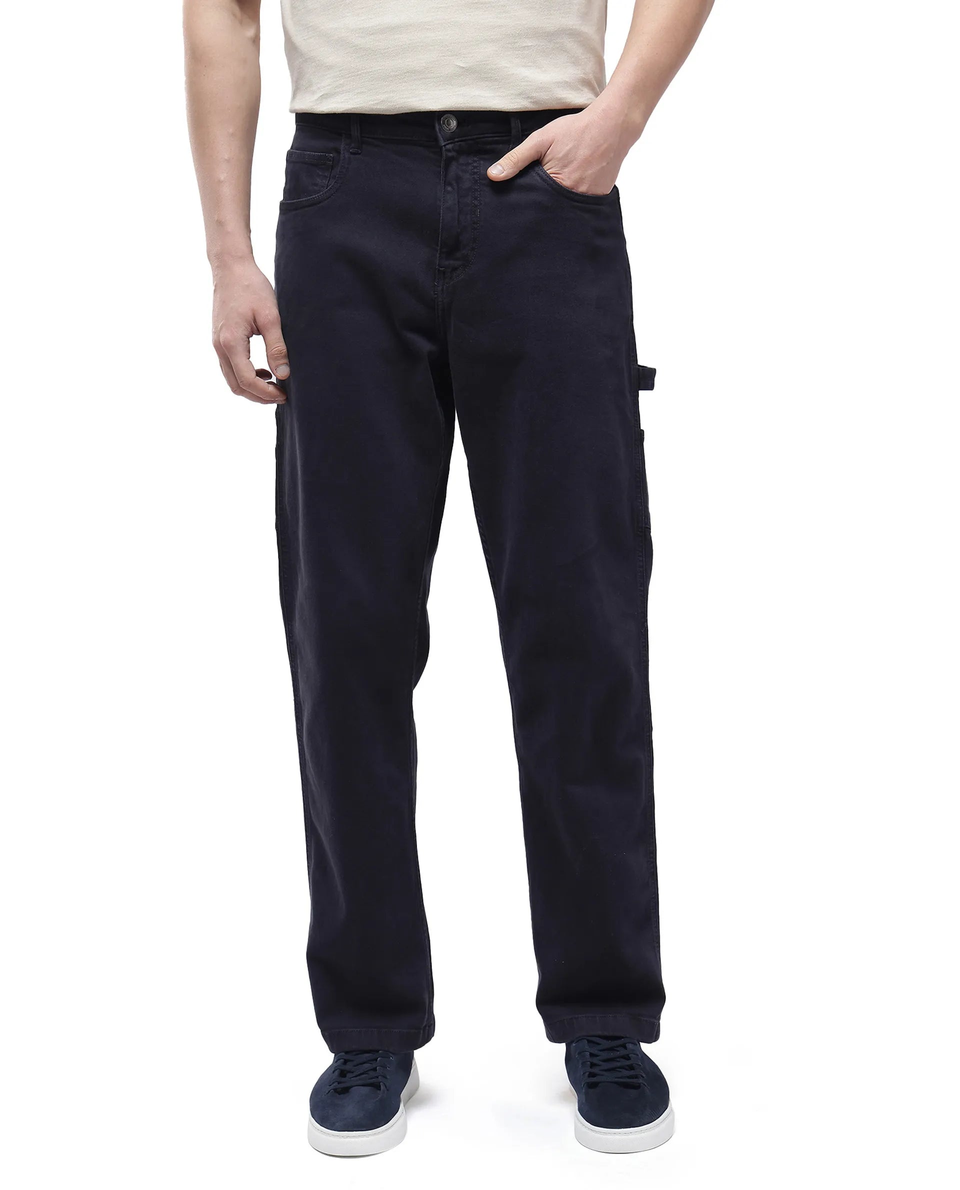 Wash and Wear Men's JeansRare Rabbit Men's Vannes Dark Navy Garment Dyed Mid Rise Carpenter Fit Jeans Wash and Wear Men's JeansRare Rabbit Men's Vannes Dark Navy Garment Dyed Mid Rise Carpenter Fit Jeans