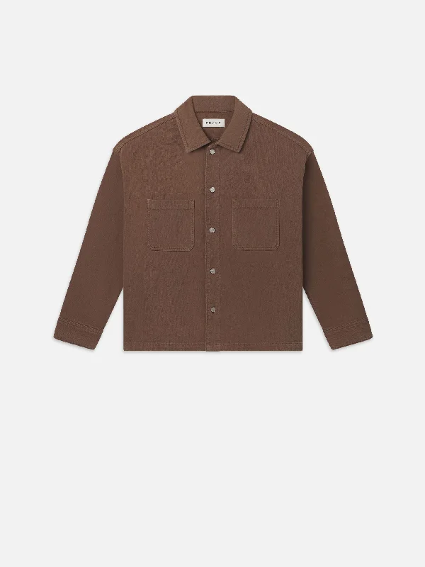 Latest Designer Men's JeansRelaxed Double Pocket Shirt -- Taupe