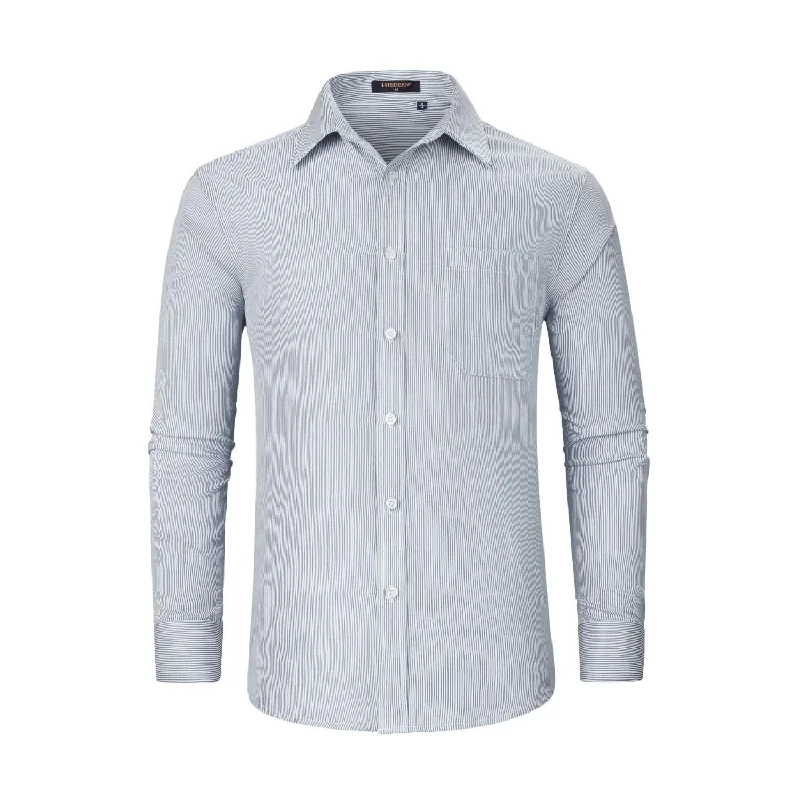 Men's Henley T-Shirts for a Casual TwistMen's Casual Long Sleeve Striped Shirt - GREY Men's Henley T-Shirts for a Casual TwistMen's Casual Long Sleeve Striped Shirt - GREY