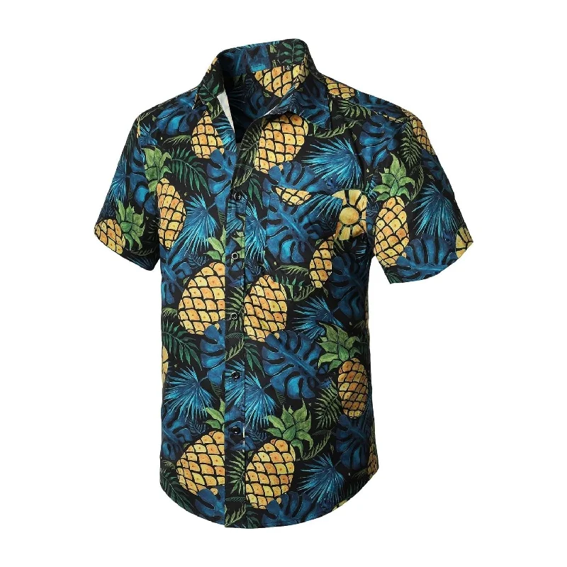 Men's Vintage T-Shirts for a Retro VibeFunky Hawaiian Shirts with Pocket - A-BLUE/YELLOW Men's Vintage T-Shirts for a Retro VibeFunky Hawaiian Shirts with Pocket - A-BLUE/YELLOW