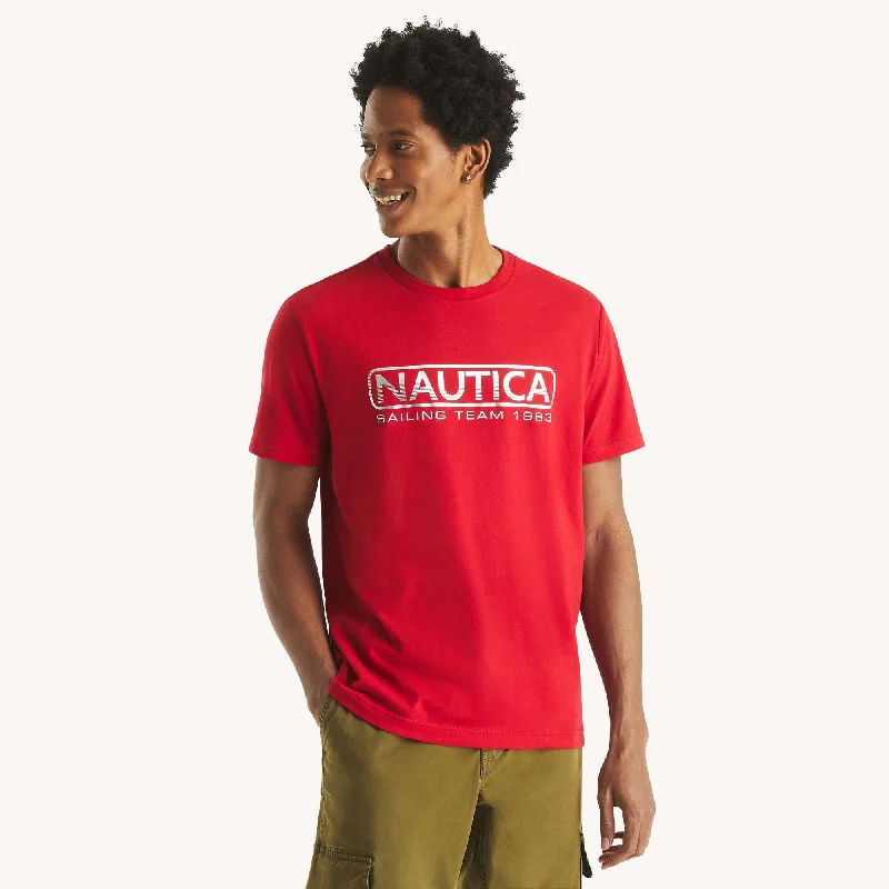 Men's Shirts with Short PlacketsNautica Mens Sailing Team Graphic T-Shirt