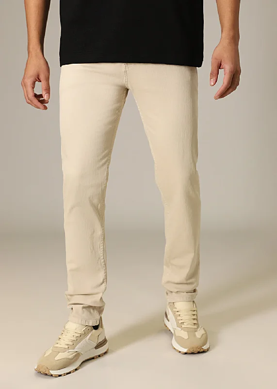Inexpensive Rip and Tear Men's JeansCream Ankle Slim Fit Jeans
