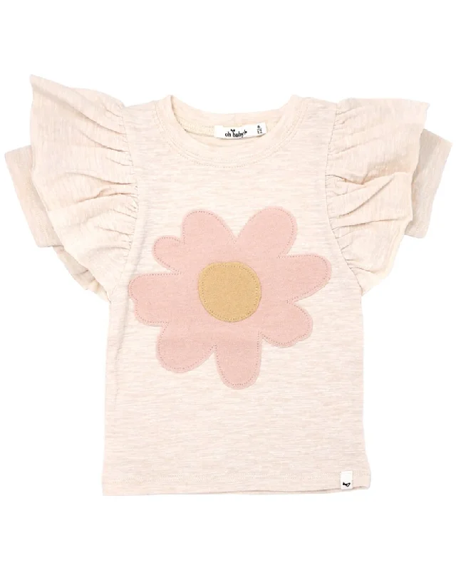 Men's Shirts with Button-Down Collarsoh baby! Peach Daisy Applique Slub Butterfly T-Shirt Men's Shirts with Button-Down Collarsoh baby! Peach Daisy Applique Slub Butterfly T-Shirt