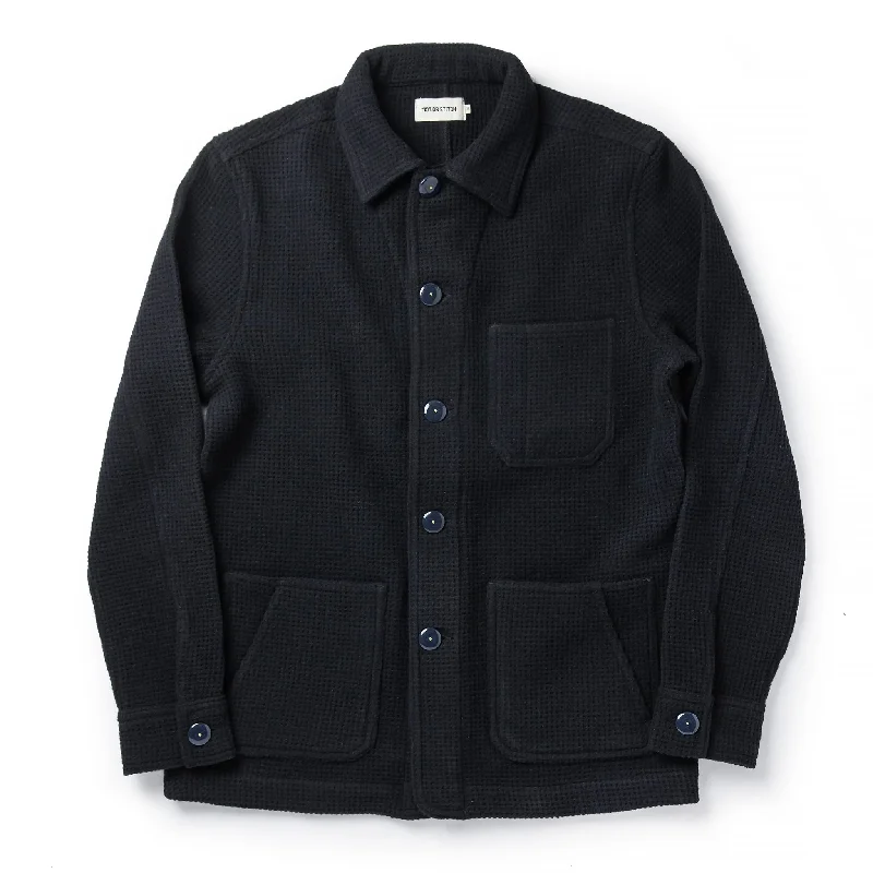 Casual Men's Bomber JacketsThe Ojai Jacket in Navy Waffle Wool