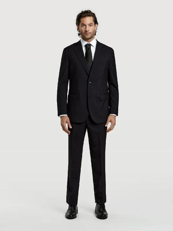 Regular fit 4 seasons plain wool suit