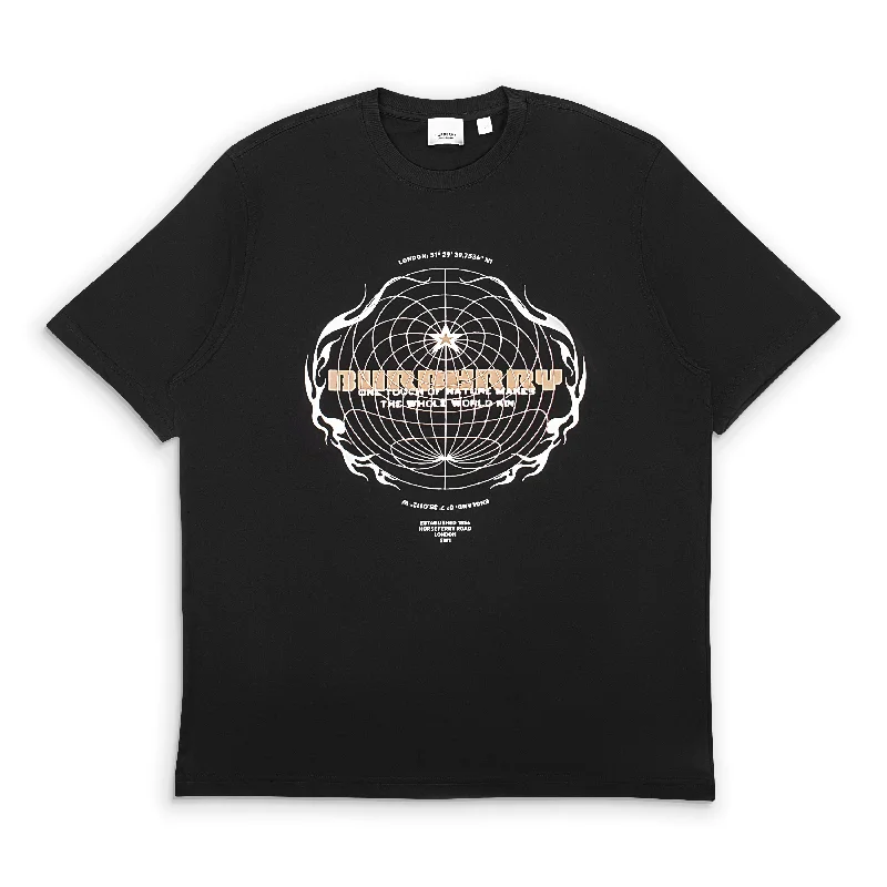 Men's Shirts with CollarsBlack Printed Globe T-Shirt