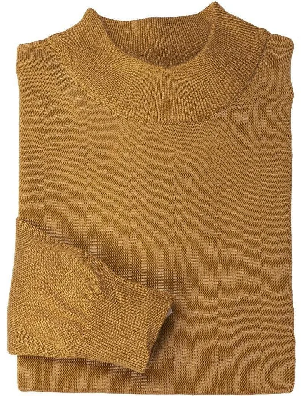 Layered Men's Vest SweatersMock Neck Sweater Color Gold