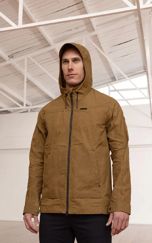 Designer Men's OvercoatsWAXED COTTON HOODED JACKET
