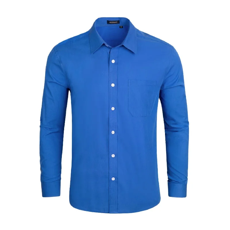 Men's Hawaiian Shirts for a Tropical VibeMen's Dress Shirt with Pocket - ROYAL BLUE