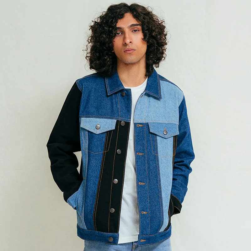 Men's Jeans in Unique PatternsDenim Contrast Jacket