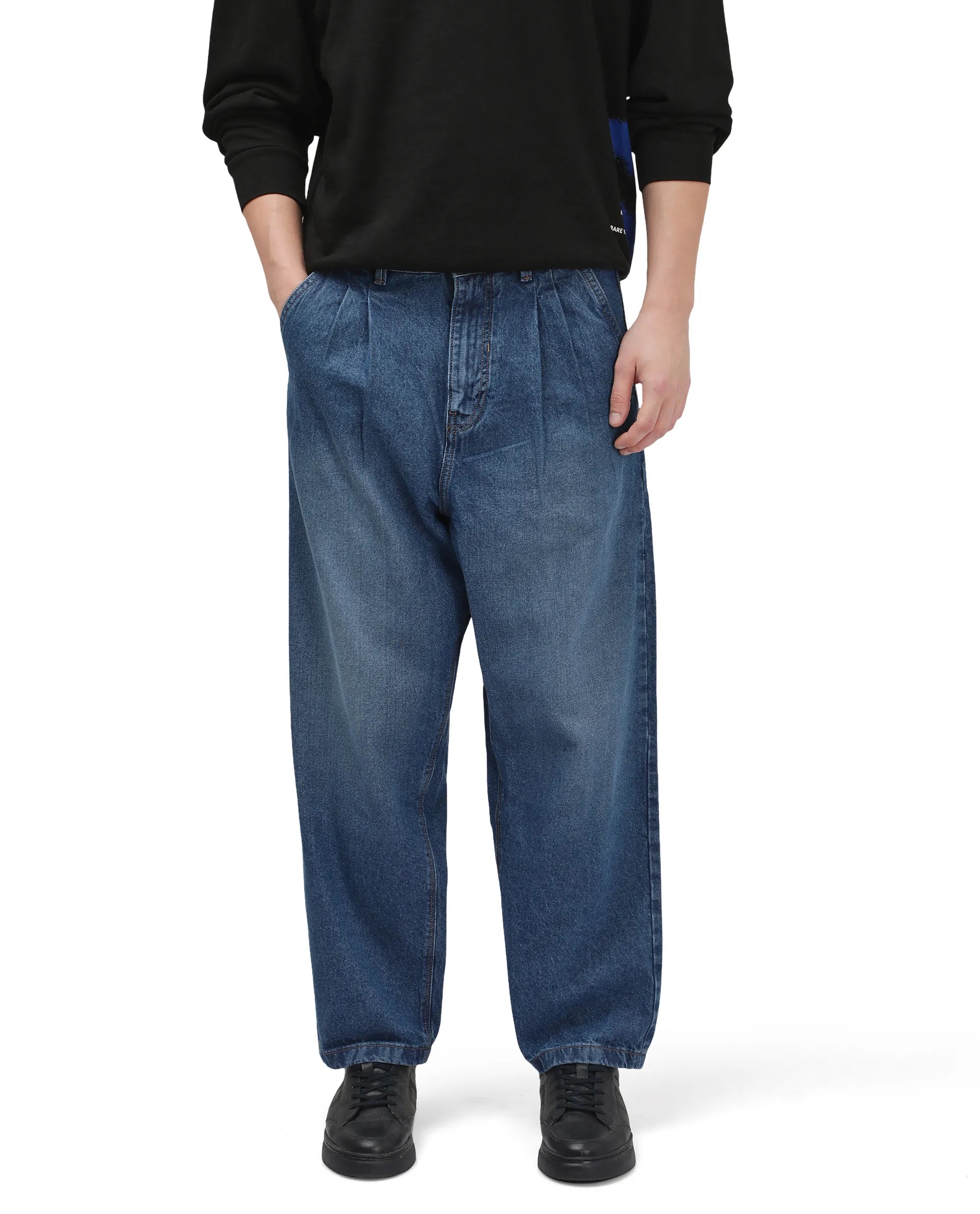 Inexpensive Rip and Tear Men's JeansRare Rabbit Men's Lar Blue Cotton Fabric Mid Wash Mid Rise Pleated Front Baggy Fit Jeans Inexpensive Rip and Tear Men's JeansRare Rabbit Men's Lar Blue Cotton Fabric Mid Wash Mid Rise Pleated Front Baggy Fit Jeans