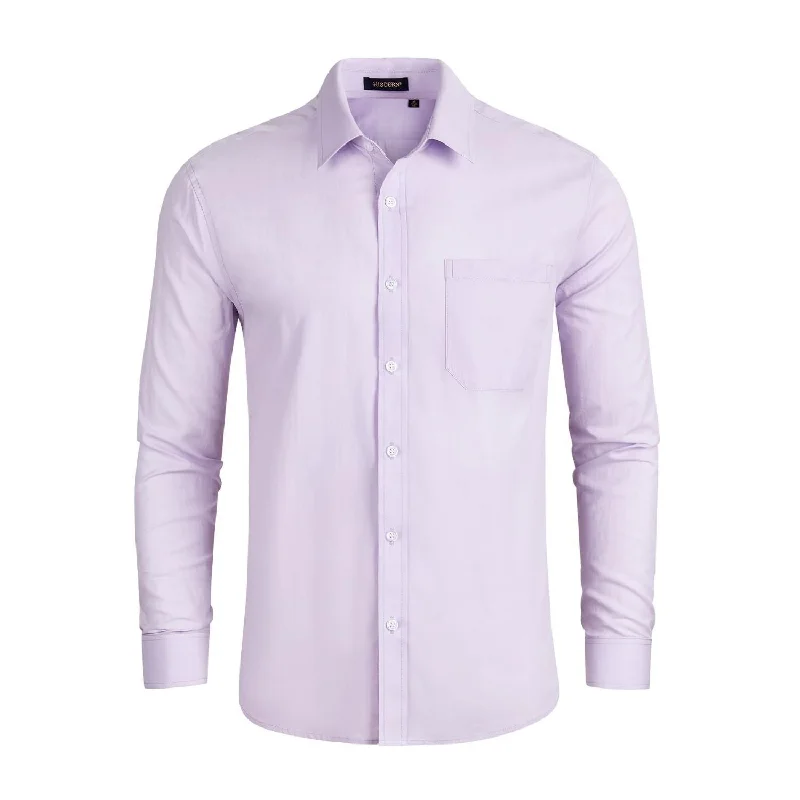 Men's Patterned Button-Down Shirts for Added InterestMen's Dress Shirt with Pocket - LAVENDER Men's Patterned Button-Down Shirts for Added InterestMen's Dress Shirt with Pocket - LAVENDER