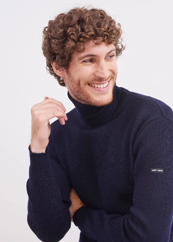 Men's Sweaters with EmbellishmentsROULE - Turtleneck Breton Sweater for Men | Slim Fit | 100% Wool (NAVY) Men's Sweaters with EmbellishmentsROULE - Turtleneck Breton Sweater for Men | Slim Fit | 100% Wool (NAVY)