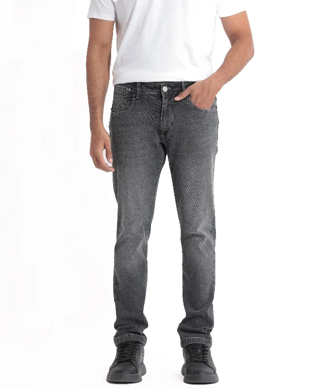 Yoked Back Men's JeansRare Rabbit Men's Divi Light Grey Mid-Rise Mid Wash Slim Fit Jeans Yoked Back Men's JeansRare Rabbit Men's Divi Light Grey Mid-Rise Mid Wash Slim Fit Jeans