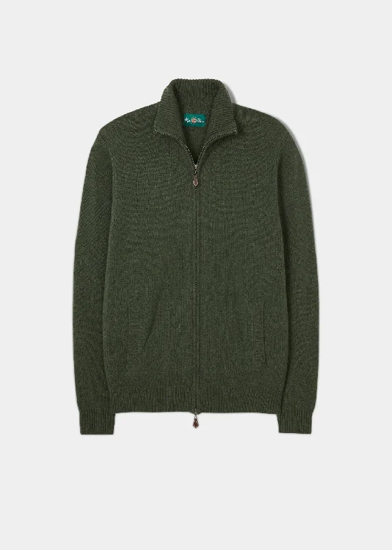 Ballater Lambswool Zipped Jumper in Rosemary - Regular Fit