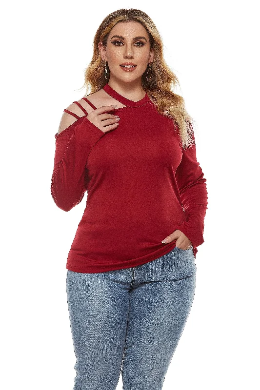 Men's Short-Sleeved ShirtsKittenAlarm - Women Plus Size Round Neck Irregular Top T-shirt