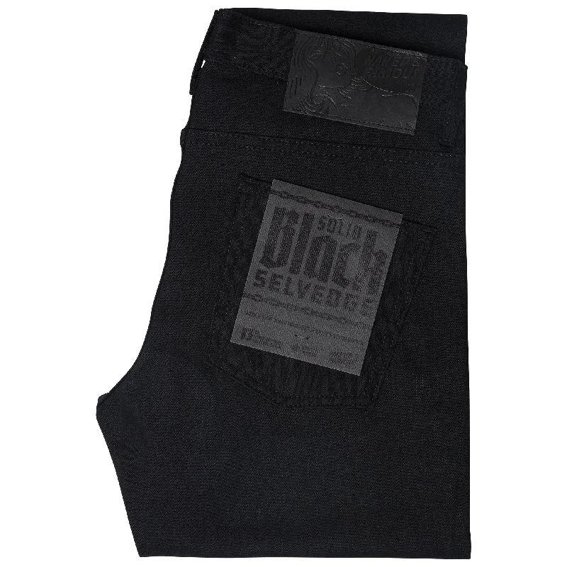 Baggy Cargo Men's JeansSuper Guy - Solid Black Selvedge