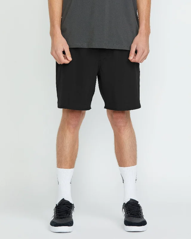 Layered Men's OverallsNomoly Elastic Waist Shorts - Black