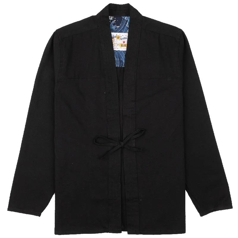Premium Quality Men's Jeans for Every OccasionKimono Shirt - Black Rinsed Oxford + Black Japanese Festival