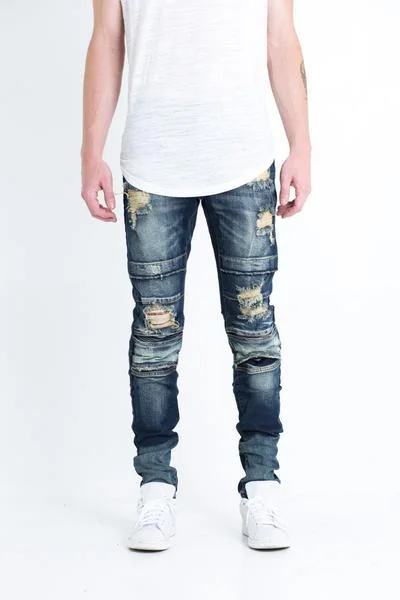 Men's Jeans with Elastic WaistbandsAli Denim (Blue Wash)