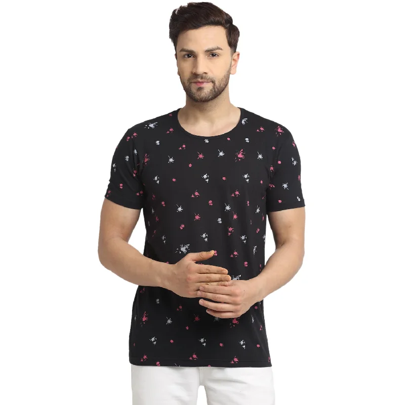 Men's Shirts with Pin CollarsMack JONNEY Men's White Printed Round Neck Tshirt