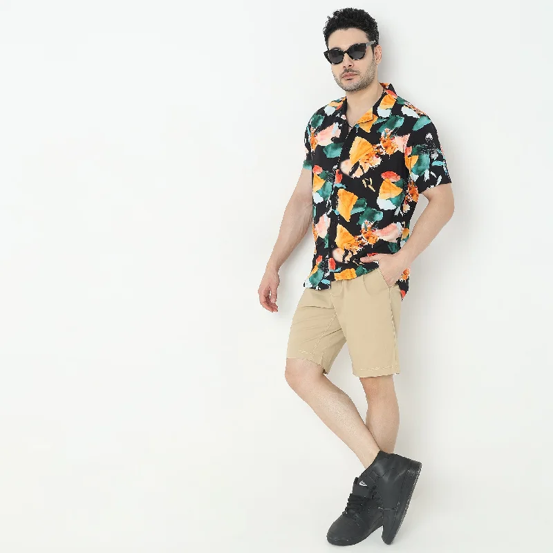 Classic Men's Dress ShirtsRegular Fit Printed Shirt