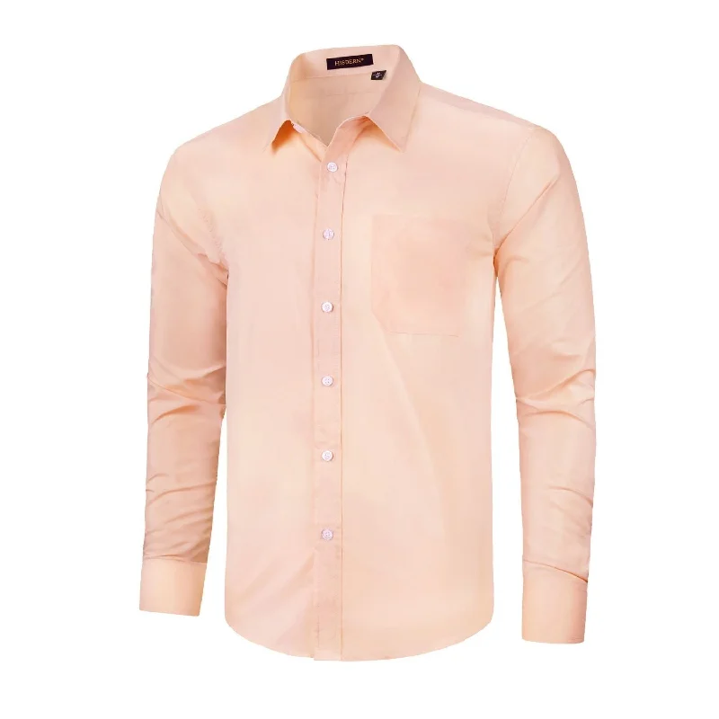 Men's Bamboo Fiber Shirts for Softness and BreathabilityMen's Dress Shirt with Pocket - LIGHT ORANGE Men's Bamboo Fiber Shirts for Softness and BreathabilityMen's Dress Shirt with Pocket - LIGHT ORANGE