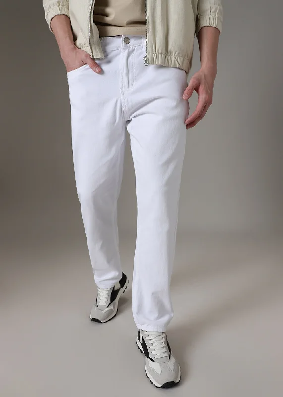 Premium Quality Men's Jeans for Every OccasionWhite Straight Fit Denim