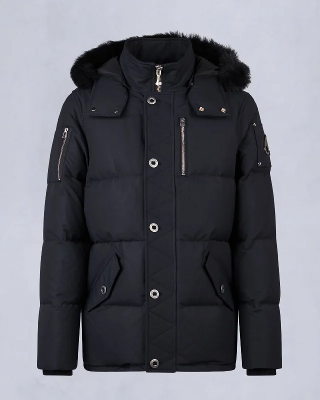 NAVY WITH BLACK SHEARLING