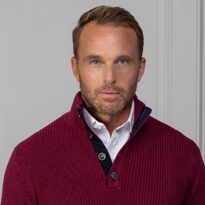Men's Sweaters for LayeringKennebunkport Burgundy Cotton Sweater