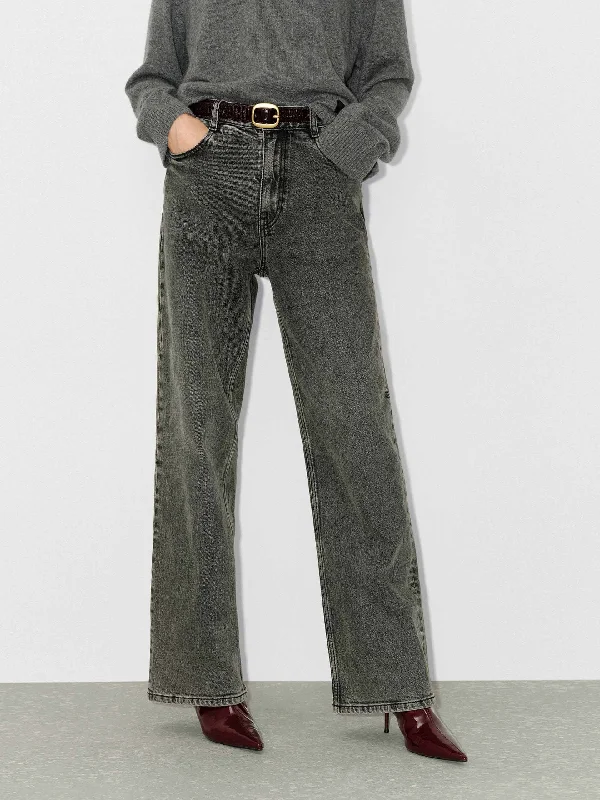 Cool Distressed Men's JeansVintage Wash Straight Jeans