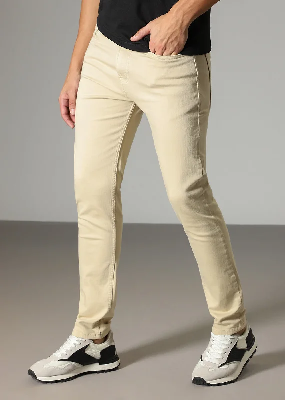 Men's Jeans Made in USACream Ankle Slim Fit Denim