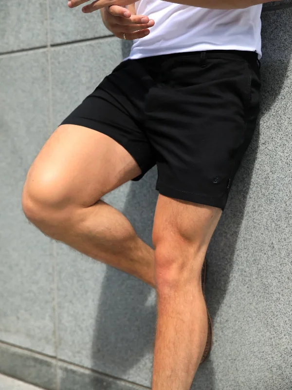 Men's Pants with Elastic CuffsSanremo Chino Shorts - Black
